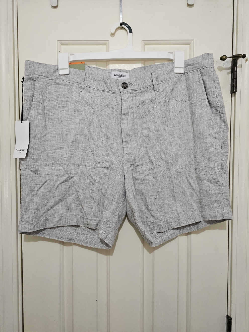 Goodfellow & Co Men's Light Gray Linen-Cotton Flat Front Shorts